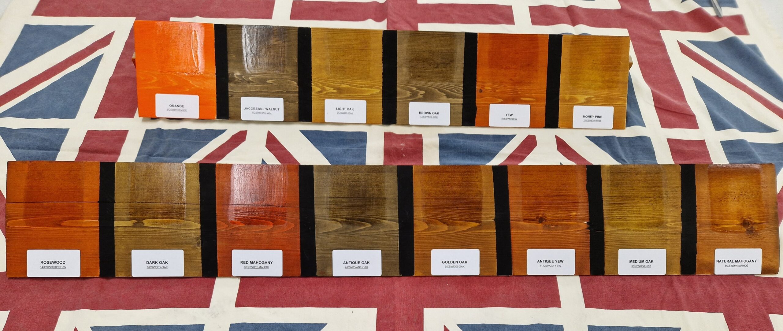 TT's Timber range of 14 wood stain shades