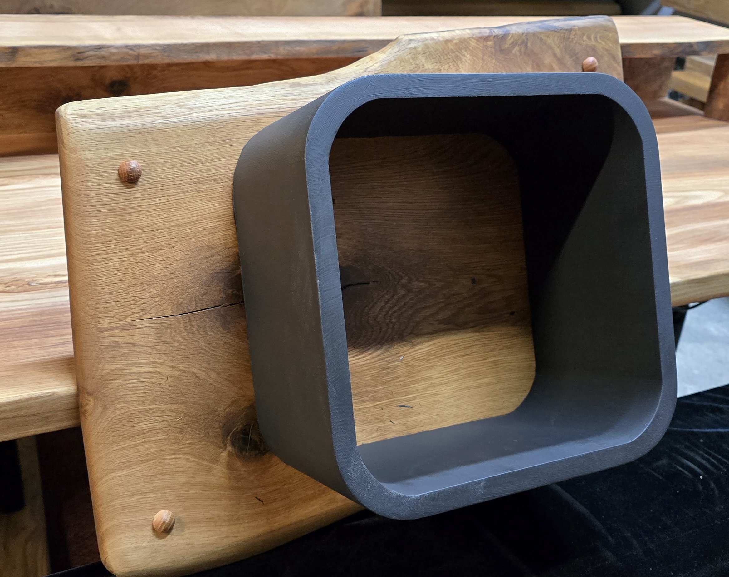 Handcrafted solid oak floating shelf