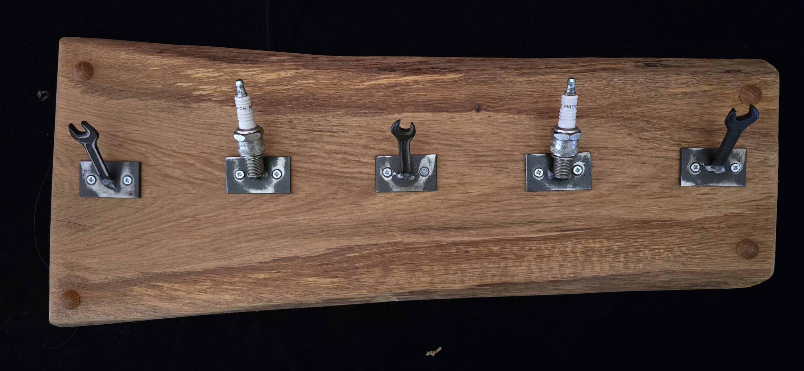 Handcrafted solid oak coat hangers